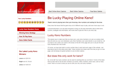Desktop Screenshot of luckykenonumbers.com